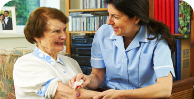 nurse assessing the elderly